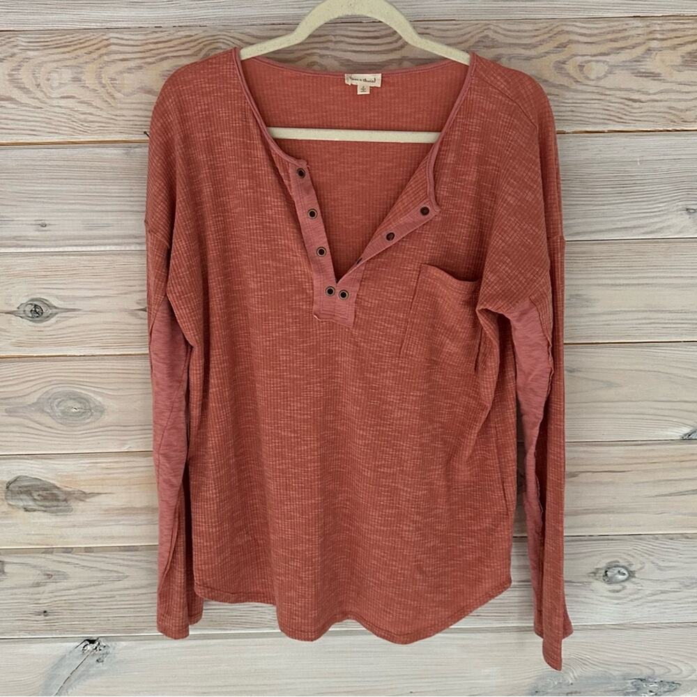 NWOT Hem & Thread Burnt Orange Long Sleeve Size Large